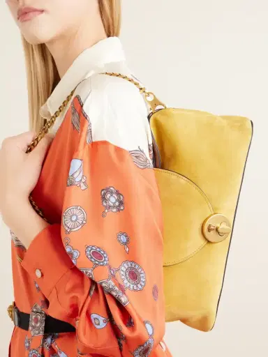 Versace Vivienne Logo-embellished Suede Clutch | Thumbnail 2 Versace Vivienne Logo-embellished Suede Clutch | Thumbnail 2