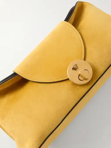 Versace Vivienne Logo-embellished Suede Clutch | Thumbnail 5 Versace Vivienne Logo-embellished Suede Clutch | Thumbnail 5