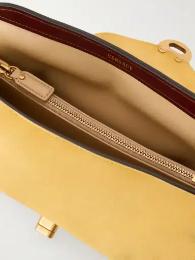 Versace Vivienne Logo-embellished Suede Clutch | Thumbnail 6 Versace Vivienne Logo-embellished Suede Clutch | Thumbnail 6