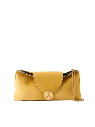 Versace Vivienne Logo-embellished Suede Clutch | Thumbnail 1 Versace Vivienne Logo-embellished Suede Clutch | Thumbnail 1