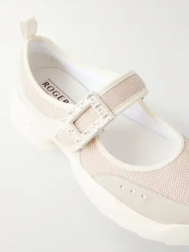 Roger Vivier Viv On The Run Embellished Leather-trimmed Mesh Mary Jane Sneakers | Thumbnail 5 Roger Vivier Viv On The Run Embellished Leather-trimmed Mesh Mary Jane Sneakers | Thumbnail 5