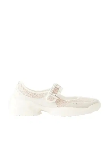 Roger Vivier Viv On The Run Embellished Leather-trimmed Mesh Mary Jane Sneakers | Thumbnail 1 Roger Vivier Viv On The Run Embellished Leather-trimmed Mesh Mary Jane Sneakers | Thumbnail 1