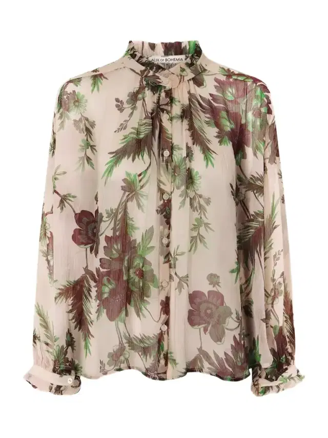 Poet Summermoss Floral-print Chiffon Blouse