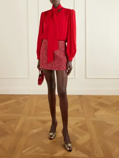Valentino Garavani Scarf-detailed Silk-georgette Blouse | Thumbnail 2 Valentino Garavani Scarf-detailed Silk-georgette Blouse | Thumbnail 2