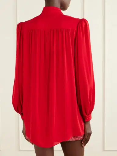 Valentino Garavani Scarf-detailed Silk-georgette Blouse | Thumbnail 4 Valentino Garavani Scarf-detailed Silk-georgette Blouse | Thumbnail 4