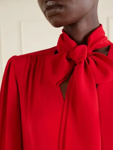 Valentino Garavani Scarf-detailed Silk-georgette Blouse | Thumbnail 5 Valentino Garavani Scarf-detailed Silk-georgette Blouse | Thumbnail 5