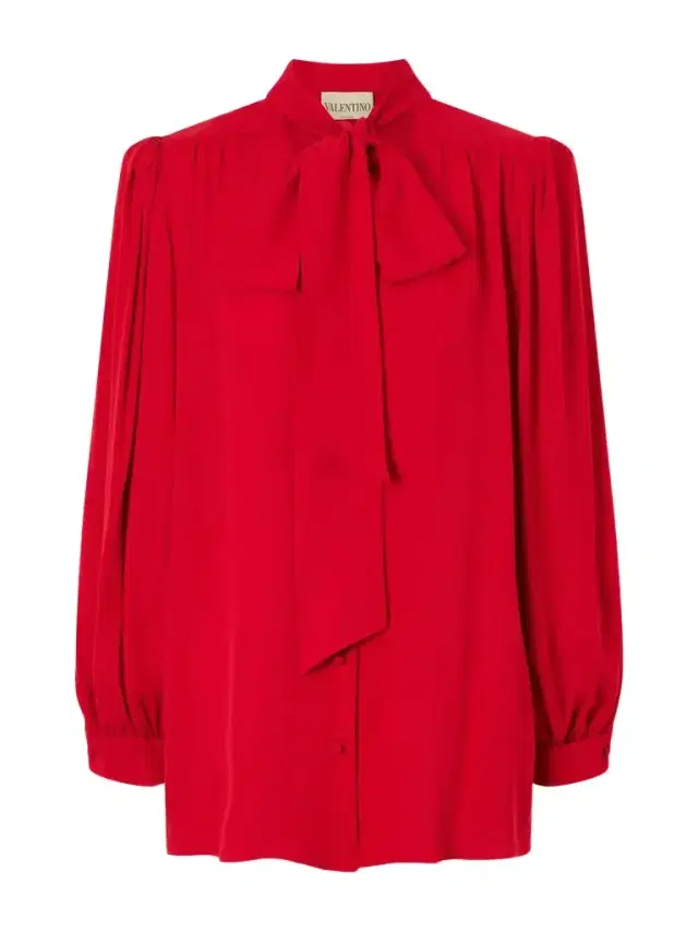 Valentino Garavani Scarf-detailed Silk Georgette Blouse