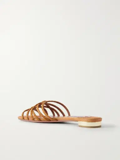 Aquazzura Luna Raffia-trimmed Cord Slides | Thumbnail 3