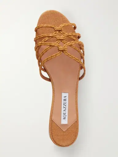 Aquazzura Luna Raffia-trimmed Cord Slides | Thumbnail 6