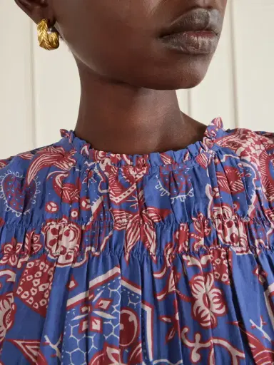 ALIX OF BOHEMIA Jule Delft Shirred Floral-printed Cotton And Silk-blend Mini Dress | Thumbnail 4 ALIX OF BOHEMIA Jule Delft Shirred Floral-printed Cotton And Silk-blend Mini Dress | Thumbnail 4