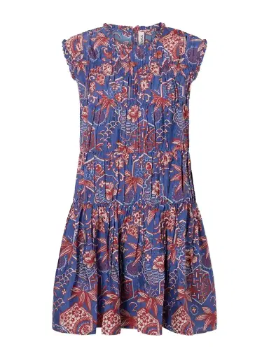 ALIX OF BOHEMIA Jule Delft Shirred Floral-printed Cotton And Silk-blend Mini Dress | Thumbnail 1 ALIX OF BOHEMIA Jule Delft Shirred Floral-printed Cotton And Silk-blend Mini Dress | Thumbnail 1