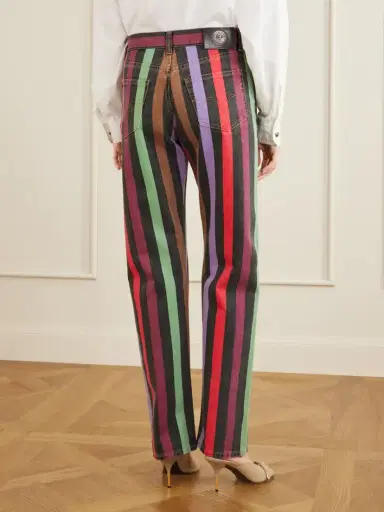 Versace Striped Mid-rise Straight-leg Cotton Jeans | Thumbnail 3 Versace Striped Mid-rise Straight-leg Cotton Jeans | Thumbnail 3