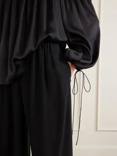 Chloé Ruffled Silk Crepe De Chine Wide-leg Pants | Thumbnail 5 Chloé Ruffled Silk Crepe De Chine Wide-leg Pants | Thumbnail 5