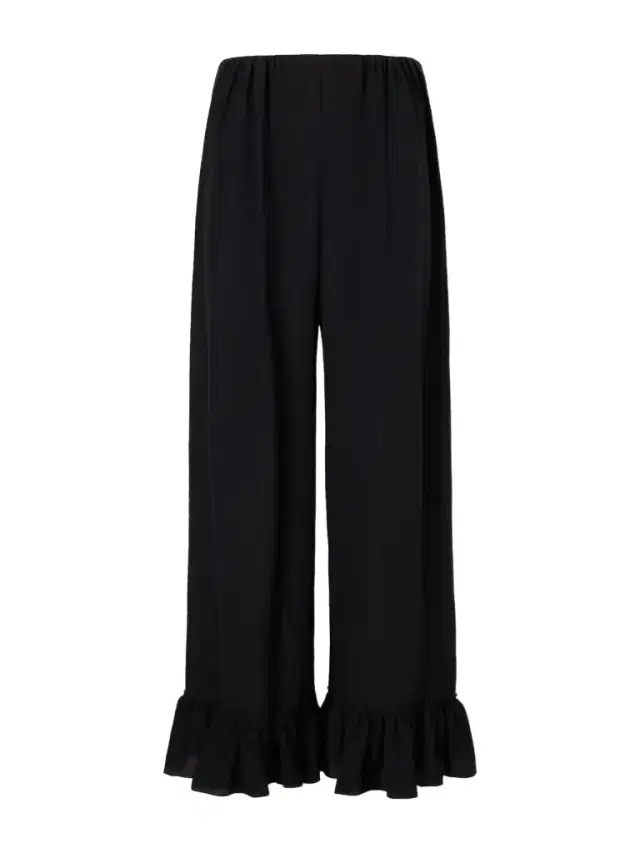 Chloé Ruffled Silk Crepe De Chine Wide-leg Pants