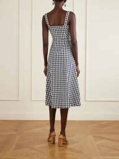 Veronica Beard Lois Checked Stretch-cotton Cloqué Midi Dress | Thumbnail 4