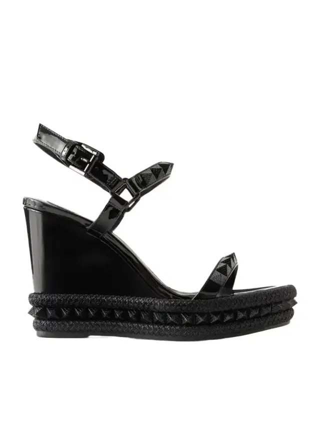 Christian Louboutin Pyraclou 110 Studded Leather Wedge Sandals