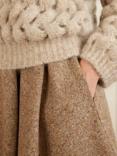 Brunello Cucinelli Pleated Wool-blend Tweed Mini Skirt | Thumbnail 5
