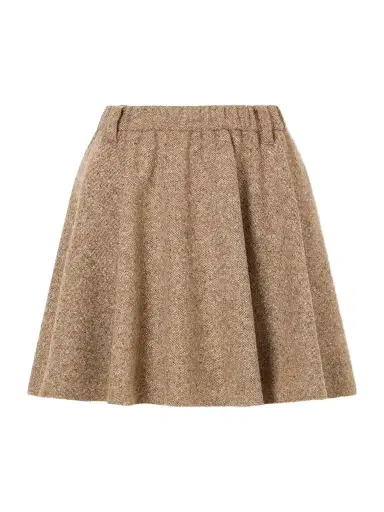 Brunello Cucinelli Pleated Wool-blend Tweed Mini Skirt | Thumbnail 1