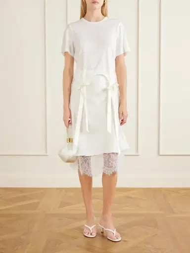 Simone Rocha Bow-detailed Jersey T-shirt | Thumbnail 2 Simone Rocha Bow-detailed Jersey T-shirt | Thumbnail 2