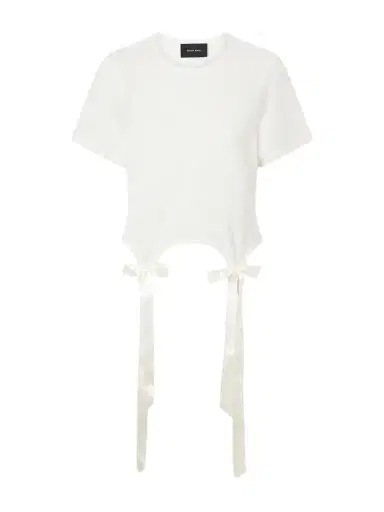 Simone Rocha Bow-detailed Jersey T-shirt | Thumbnail 1 Simone Rocha Bow-detailed Jersey T-shirt | Thumbnail 1