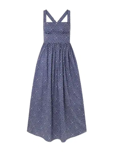 Matteau Gathered Printed Organic Cotton Midi Dress | Thumbnail 1 Matteau Gathered Printed Organic Cotton Midi Dress | Thumbnail 1
