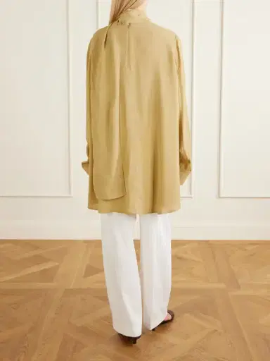 TOTEME Tie-detailed Crepe Shirt | Thumbnail 3