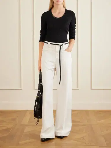 Isabel Marant Selenie Scalloped Ribbed Silk And Cotton-blend Sweater | Thumbnail 2 Isabel Marant Selenie Scalloped Ribbed Silk And Cotton-blend Sweater | Thumbnail 2