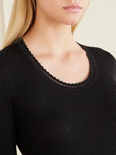 Isabel Marant Selenie Scalloped Ribbed Silk And Cotton-blend Sweater | Thumbnail 5 Isabel Marant Selenie Scalloped Ribbed Silk And Cotton-blend Sweater | Thumbnail 5