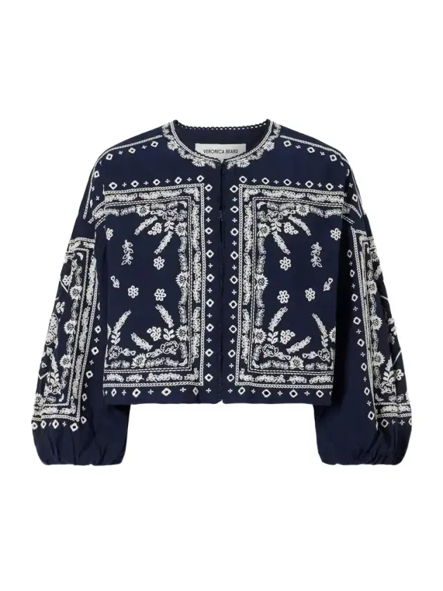 Drake Cropped Embroidered Cotton-blend Poplin Jacket