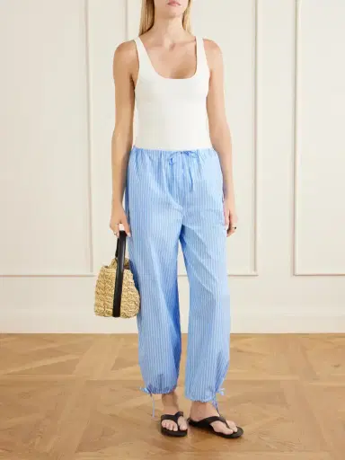 TOTEME Striped Cotton Wide-leg Balloon Pants | Thumbnail 2 TOTEME Striped Cotton Wide-leg Balloon Pants | Thumbnail 2