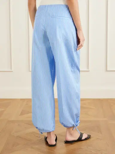 TOTEME Striped Cotton Wide-leg Balloon Pants | Thumbnail 3 TOTEME Striped Cotton Wide-leg Balloon Pants | Thumbnail 3