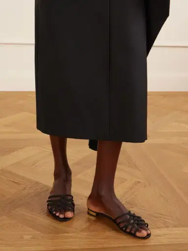 Aquazzura Luna Raffia-trimmed Cord Slides | Thumbnail 2
