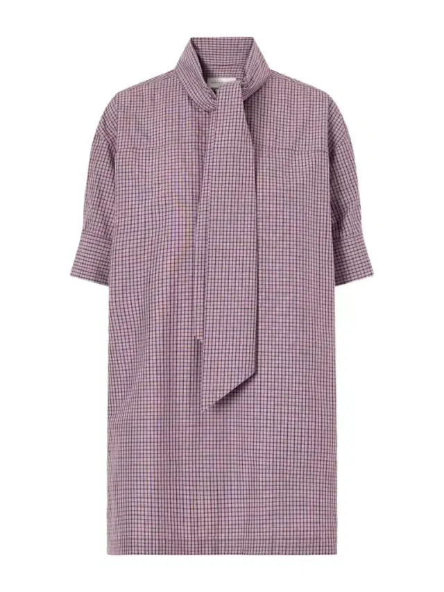 Dries Van Noten Tie-detailed Checked Cotton-poplin Blouse