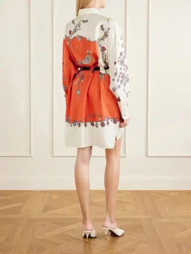 Versace Stolen Jewels Medusa-embellished Belted Printed Silk-twill Mini Dress | Thumbnail 3 Versace Stolen Jewels Medusa-embellished Belted Printed Silk-twill Mini Dress | Thumbnail 3