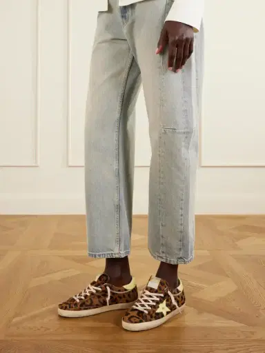 Golden Goose Super-star Horsy Distressed Animal-print Calf-hair And Leather Sneakers | Thumbnail 2 Golden Goose Super-star Horsy Distressed Animal-print Calf-hair And Leather Sneakers | Thumbnail 2