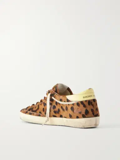 Golden Goose Super-star Horsy Distressed Animal-print Calf-hair And Leather Sneakers | Thumbnail 3 Golden Goose Super-star Horsy Distressed Animal-print Calf-hair And Leather Sneakers | Thumbnail 3