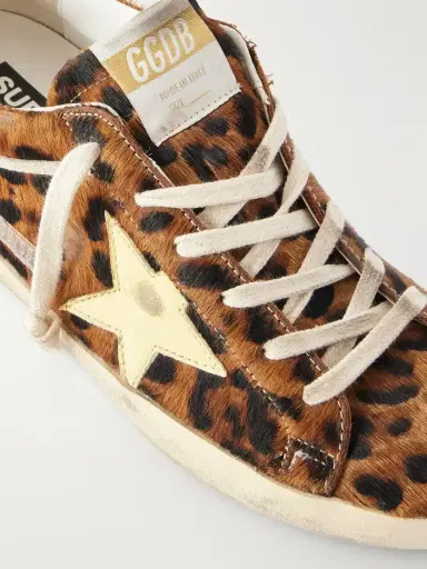 Golden Goose Super-star Horsy Distressed Animal-print Calf-hair And Leather Sneakers | Thumbnail 5 Golden Goose Super-star Horsy Distressed Animal-print Calf-hair And Leather Sneakers | Thumbnail 5