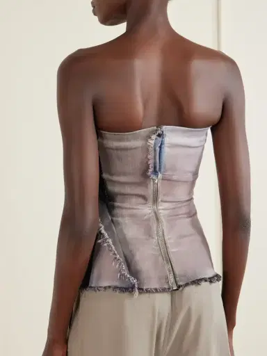 Rick Owens Frayed Denim Bustier Top | Thumbnail 3 Rick Owens Frayed Denim Bustier Top | Thumbnail 3