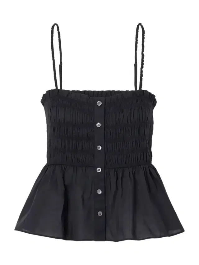 Tullia Shirred Tiered Cotton-poplin Top