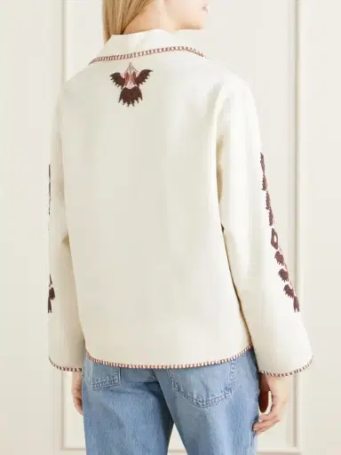 ALIX OF BOHEMIA Western Cactus Bead-embellished Textured-silk Jacket | Thumbnail 4 ALIX OF BOHEMIA Western Cactus Bead-embellished Textured-silk Jacket | Thumbnail 4