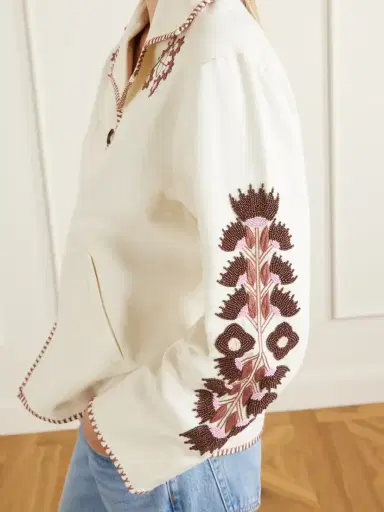 ALIX OF BOHEMIA Western Cactus Bead-embellished Textured-silk Jacket | Thumbnail 5 ALIX OF BOHEMIA Western Cactus Bead-embellished Textured-silk Jacket | Thumbnail 5