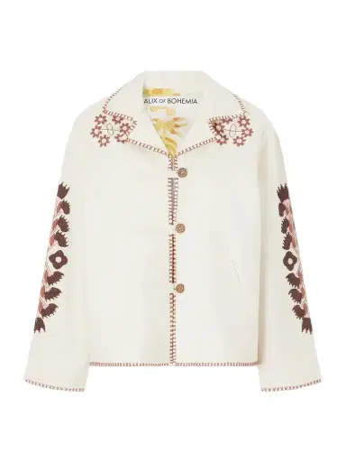 ALIX OF BOHEMIA Western Cactus Bead-embellished Textured-silk Jacket | Thumbnail 1 ALIX OF BOHEMIA Western Cactus Bead-embellished Textured-silk Jacket | Thumbnail 1