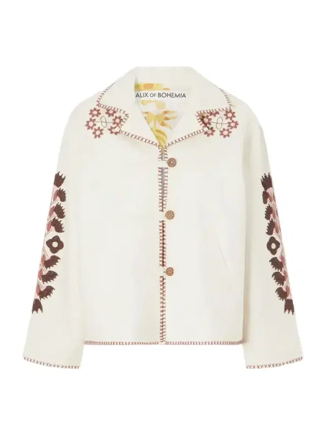 Western Cactus Bead-embellished Textured-silk Jacket