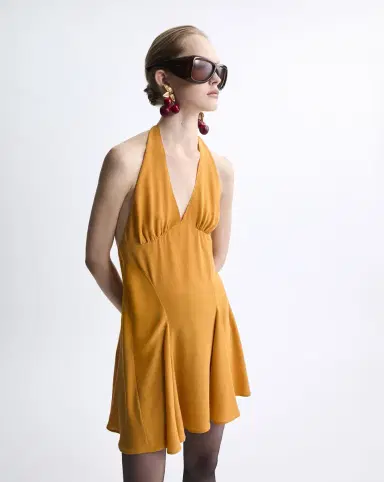 Yves Saint Laurent halter dress in silk crepe de chine | Thumbnail 2