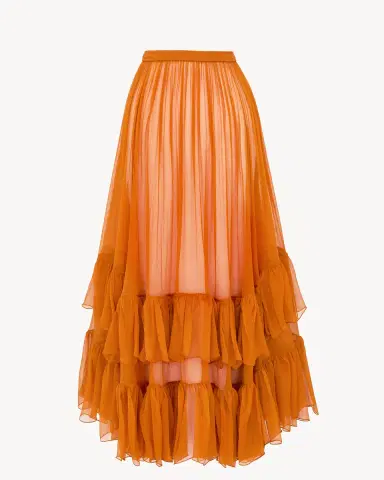 Yves Saint Laurent skirt in silk crepon muslin | Thumbnail 2