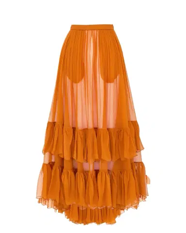 Yves Saint Laurent skirt in silk crepon muslin | Thumbnail 1