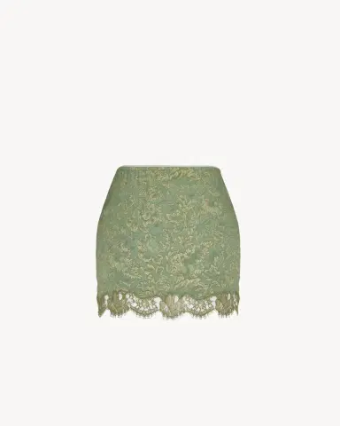 Yves Saint Laurent Baroque mini skirt in jacquard and lace | Thumbnail 3