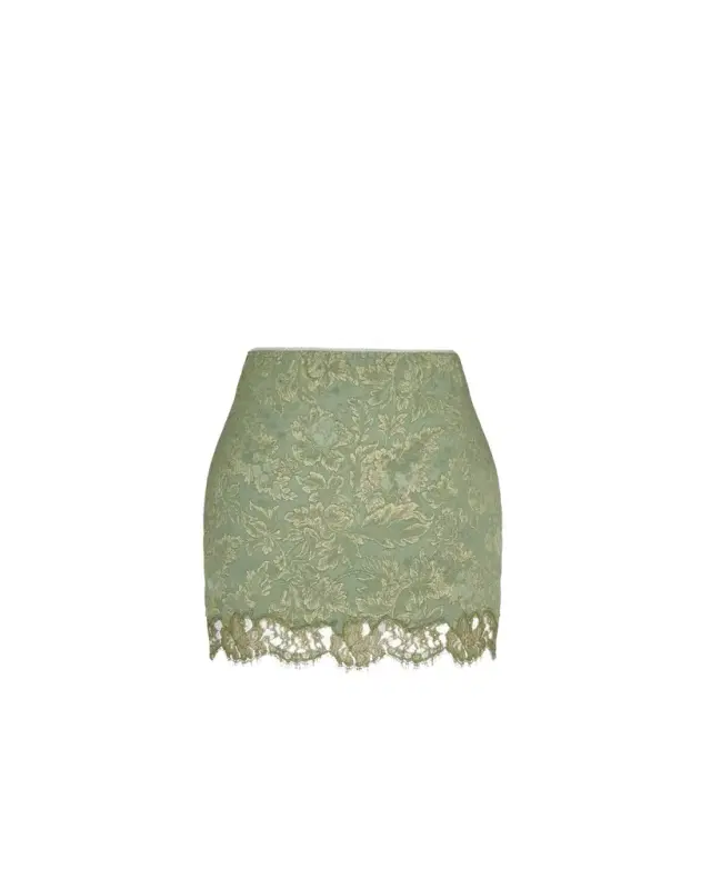Yves Saint Laurent Baroque mini skirt in jacquard and lace
