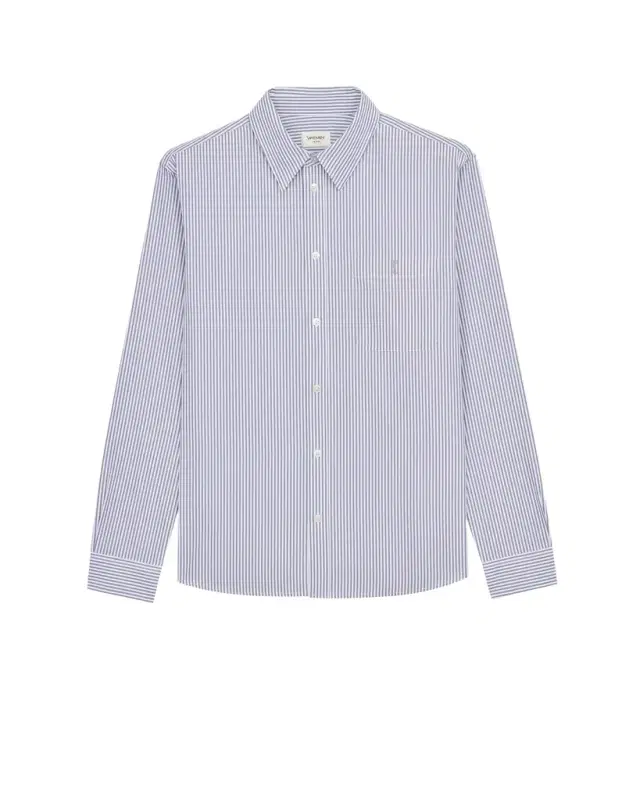 Yves Saint Laurent CASSANDRE shirt in striped cotton poplin