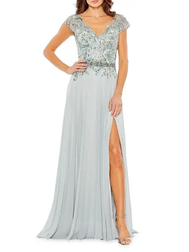 Mac Duggal Women's Embellished Cap-Sleeve Tulle Gown - Sea Mist | Thumbnail 1